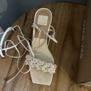 Dolce Vita lace up pearl heels